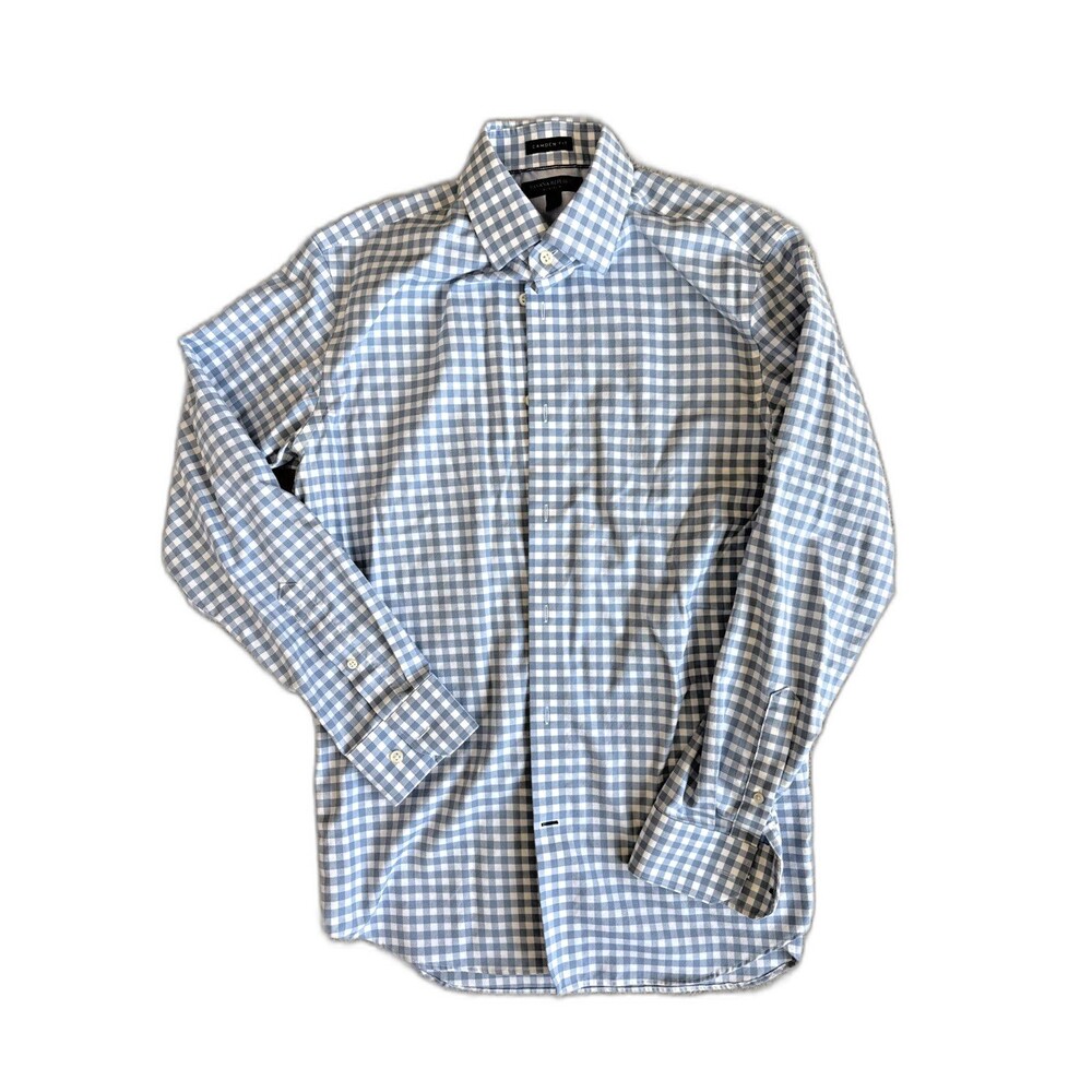 Banana Republic Men S Camden Fit Shirt Blue Check Button Down Long Sleeve EUC
